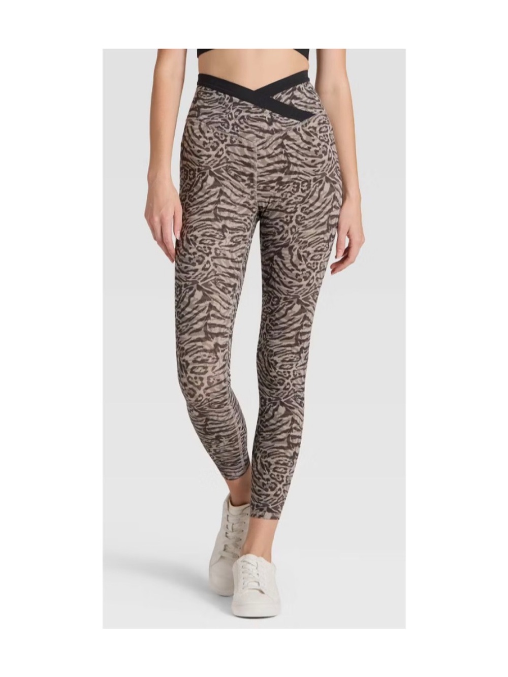 JoyLab High-Rise Crossover Waistband 7/8 Leggings (Animal Print - Extra Large)
